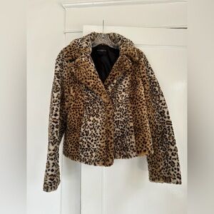 Vintage Behnaz Sarafpour Animal Print Teddy Jacket